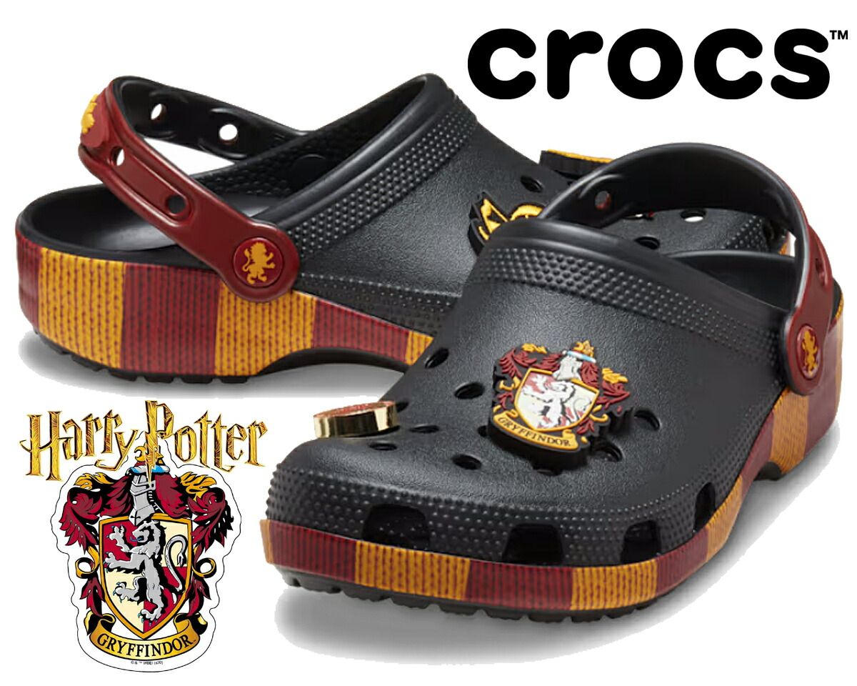 クロックス ハリー ポッター グリフィンドール クラシック クロッグ crocs HARRY POTTER GRYFFINDOR CLASSIC CLOG MULTI 210553-90h ブラック レッド コラボ