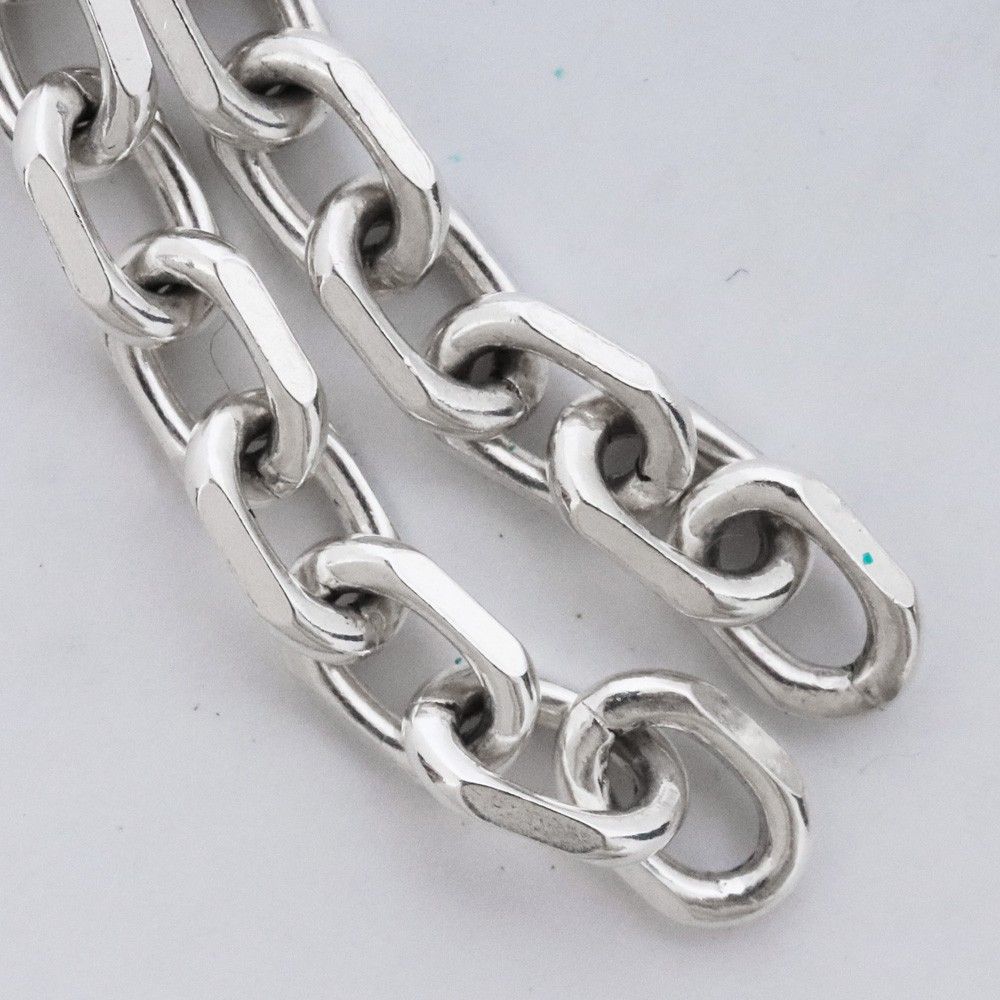 日本製 細角 太角 チェーン ネックレス シルバー silver 925 3mm 細丸