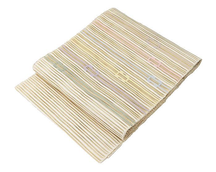 名古屋帯 八寸 絽綴れ 草花 夏帯 24M60n 新品 夏帯 絽綴れ 八寸名古屋帯 白花 - からん::アンティーク