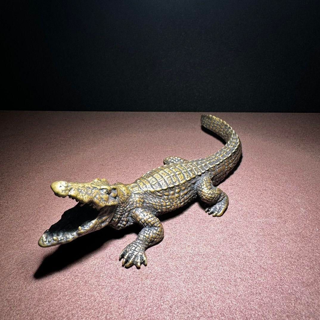 鰐 置件 銅寵 香挿 茶寵 動物 装飾品 工芸品 美術品 鰐 置件 銅寵 香挿 茶寵 動物 装飾品 工芸品 美術品