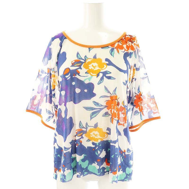 ヴィヴィアンタム VIVIENNE TAM フラワー柄パワーネットトップス