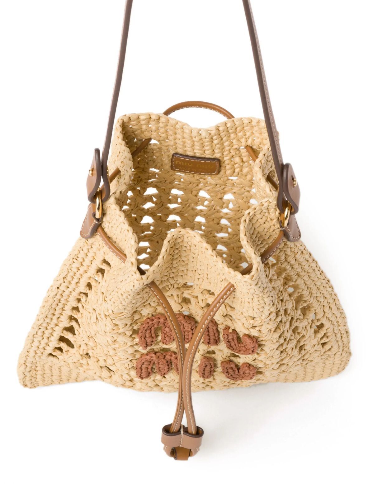 ☆SALE☆【即発】MIUMIU ウーブンファブリック ミニカゴバッグ ☆SALE☆【即発】MIUMIU ウーブンファブリック ミニカゴバッグ