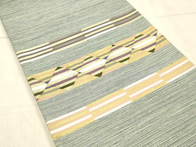 平和屋着物○太鼓柄袋帯 抽象文様 金糸 正絹 逸品 DAAW4301cm