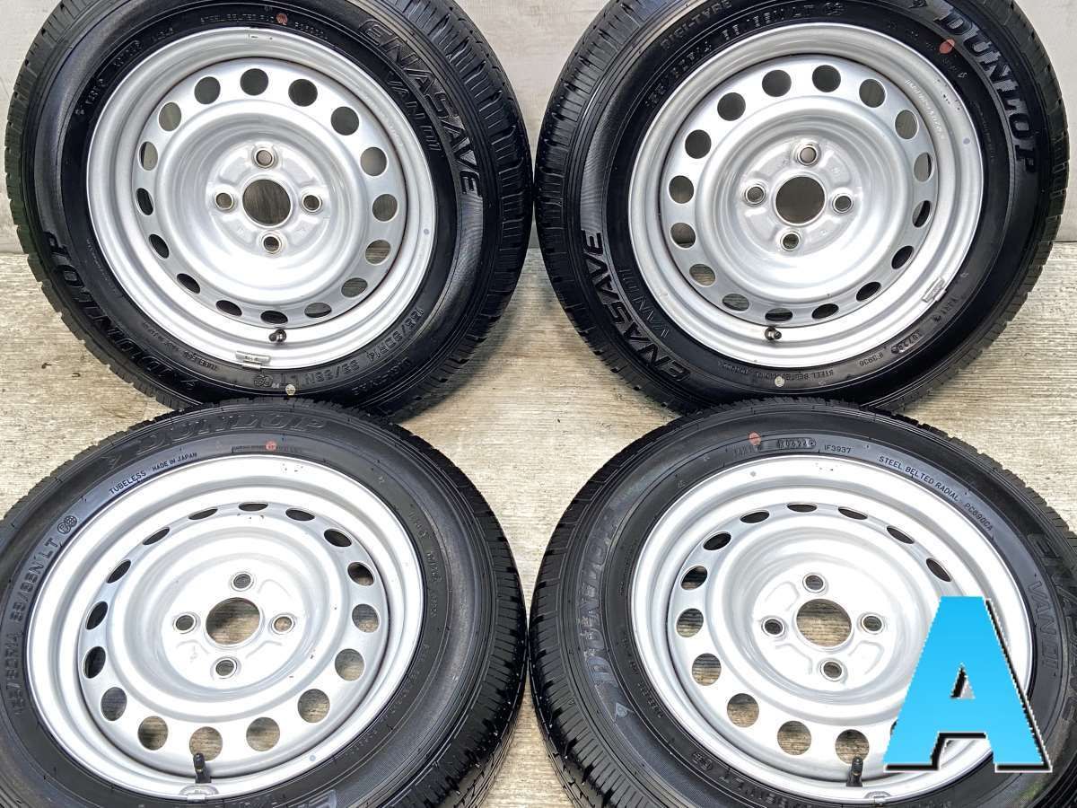 155/80R14 88/86LT nダンロップ エナセーブ VAN01 nトヨタ純正 AL n14x5.0 39 100-4穴 n中古タイヤ サマータイヤ ホイールセット 4本セットn s14250529009