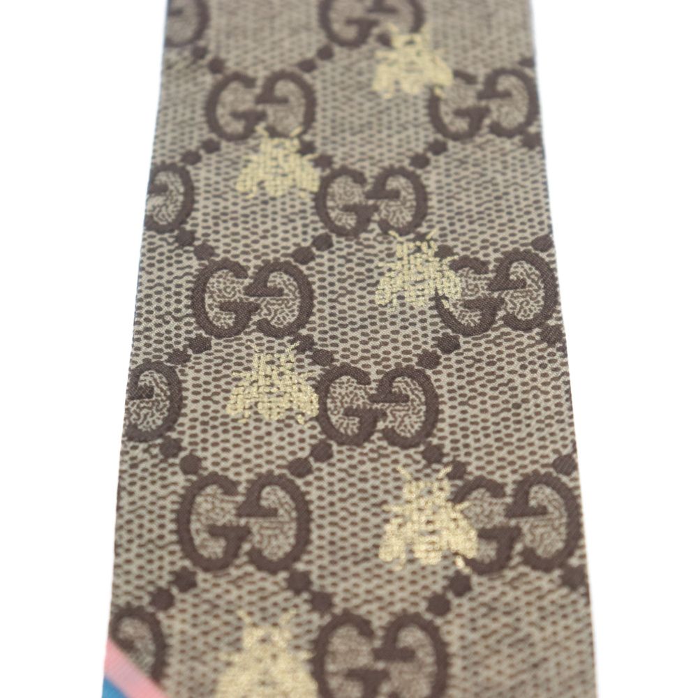 GUCCI (グッチ) GGビー シルク ネックボウ ネクタイ スカーフ ブラウン