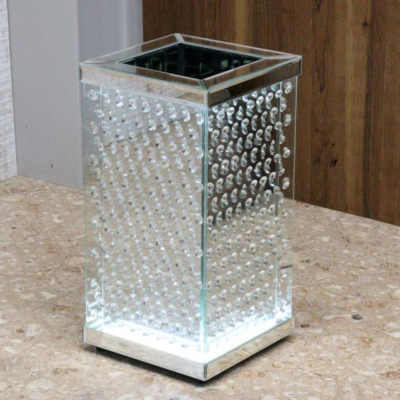 ミラー家具 アンブレラスタンド 傘立て シルバー LED ミラー家具 アンブレラスタンド 傘立て シルバー LED