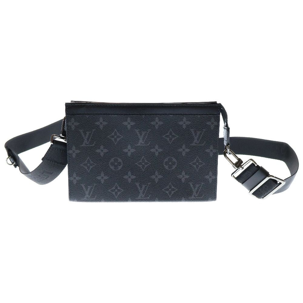 LOUIS VUITTON ルイヴィトン モノグラム エクリプス ガストン ウェアラブル ウォレット ブラック PVC M81124 ICタイプ ショルダーバッグ