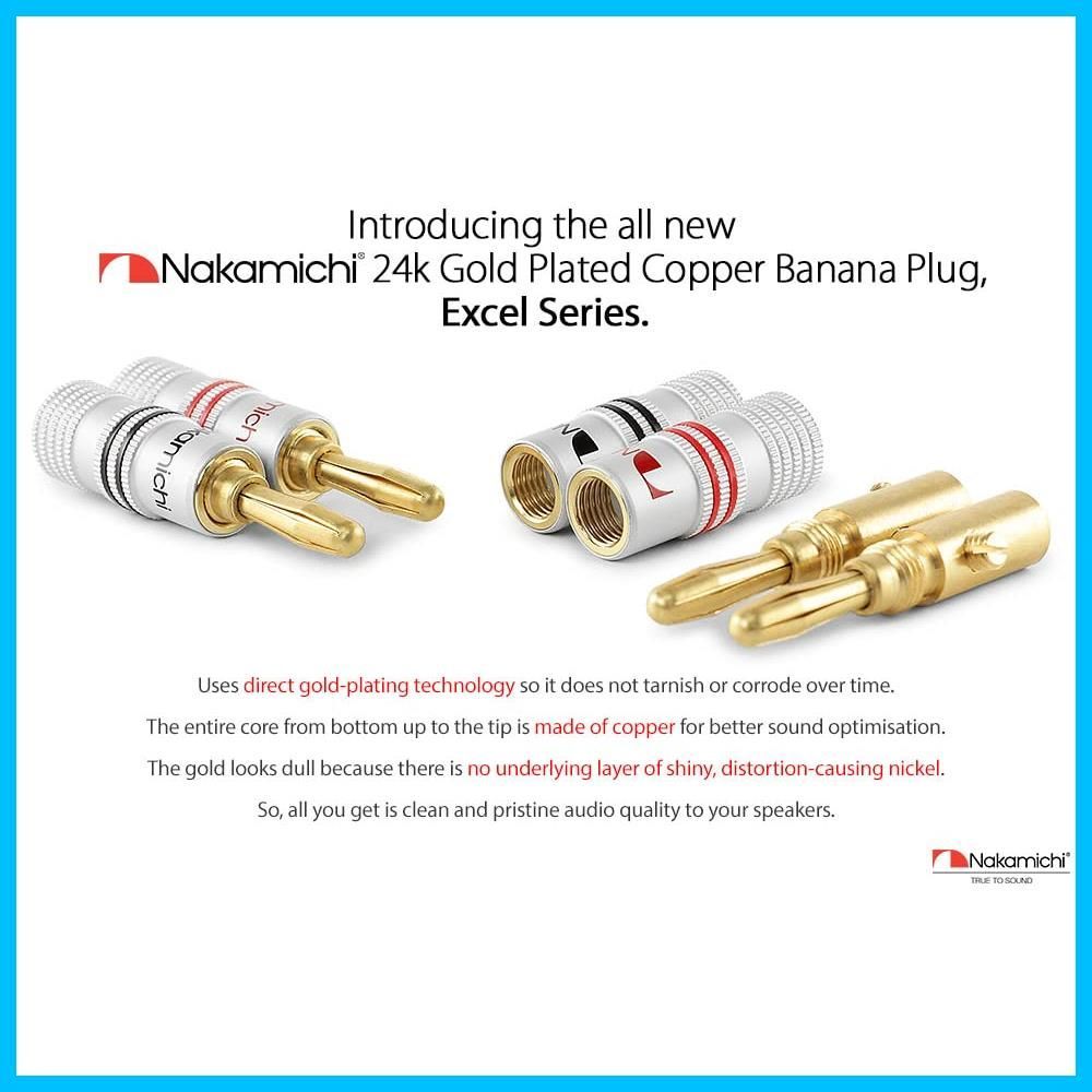 特売セール】Nakamichi バナナプラグ banana plugs 24K金メッキ スピーカーケーブルコネクター アルミメタルシェル  12AWG-18AWGゲージサイズ4mm (16個（8ペア） バナナプラグ) - メルカリ