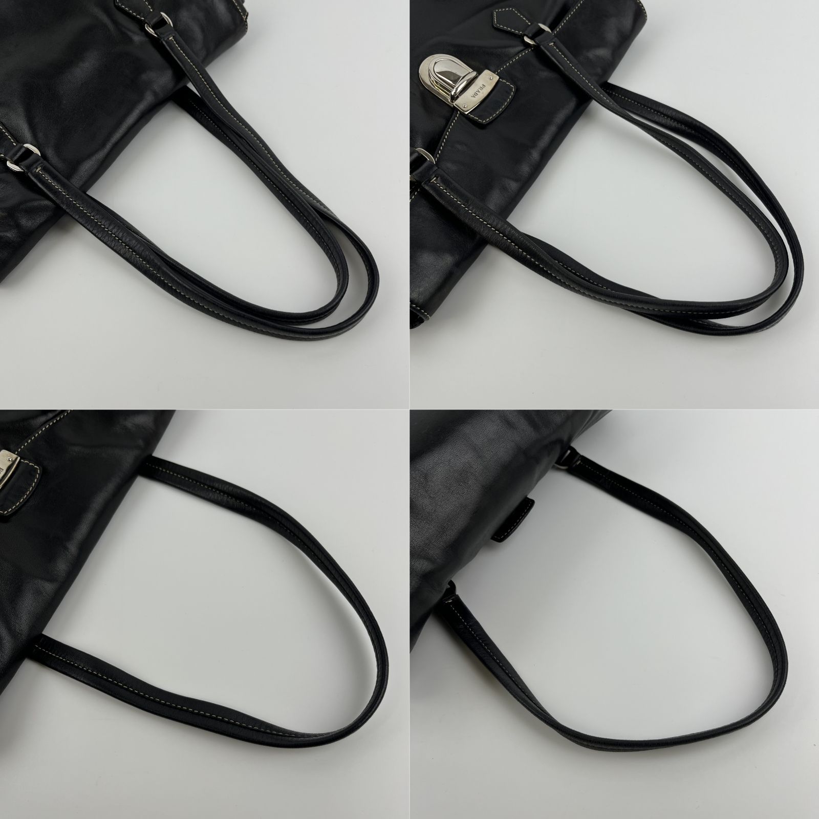 PRADA プラダ ショルダーバッグ 肩掛け ハンドバッグ ブラック レザー  