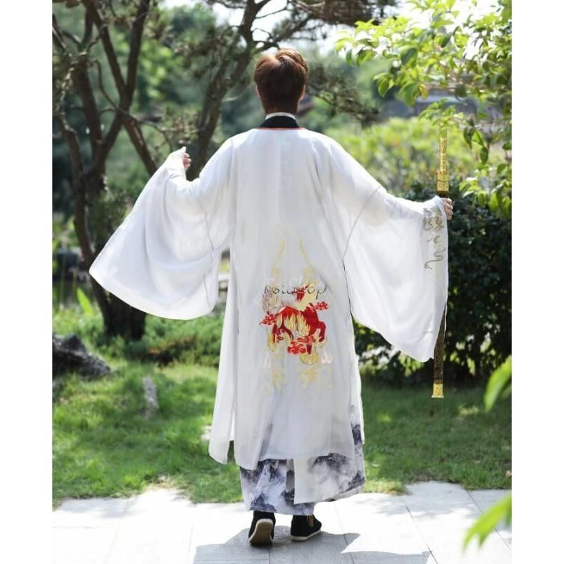 漢服コスプレ服 メンズ舞台ステージダンス衣装 唐装2点セットアップ演出服レディース古代コスプレ衣装ホワイト大人用 長袖 交差襟コスプレ WHITEMONARCHHOTEL_COM