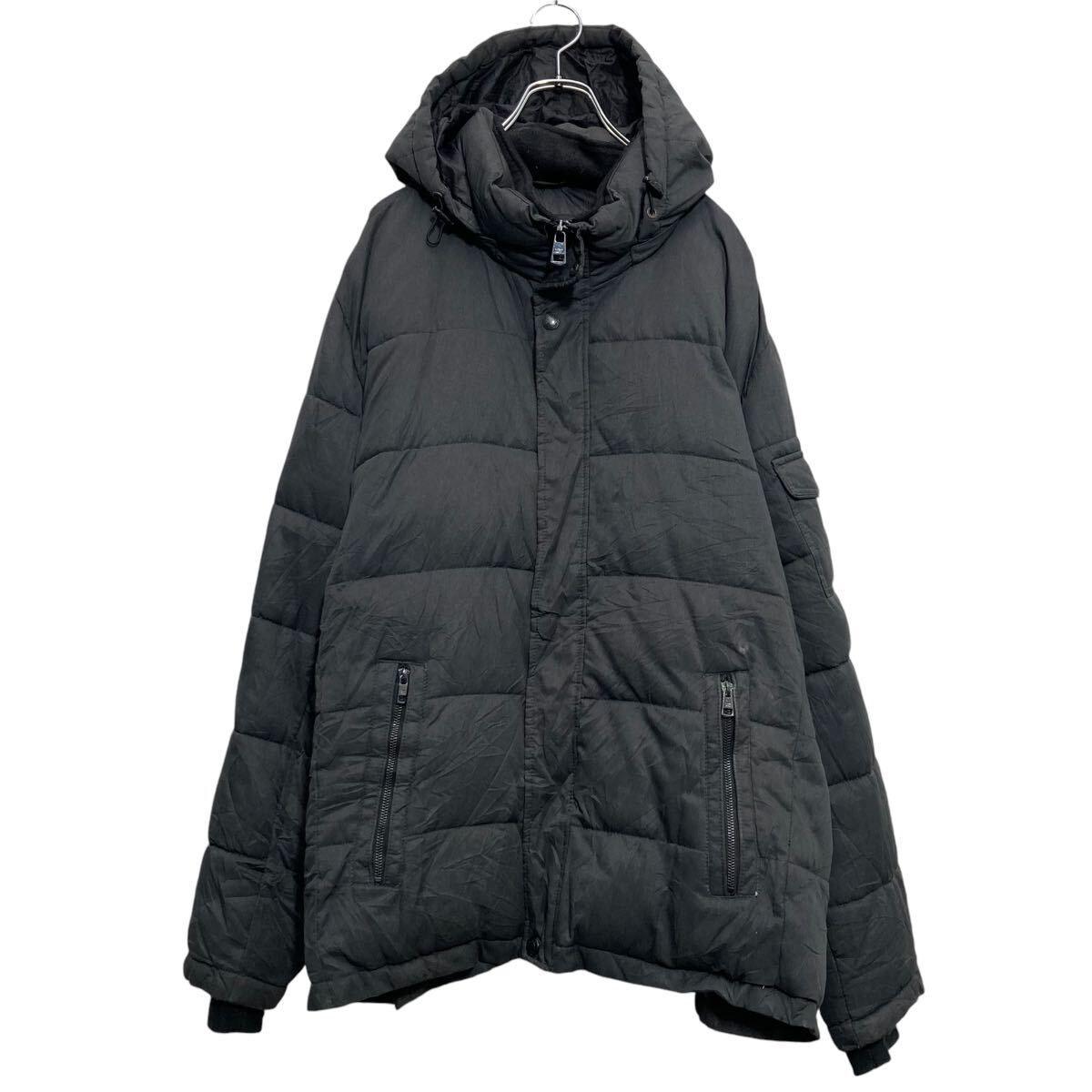 Calvin Klein ダウン ジャケット カルバンクライン ブラック XXL ブラック 中綿 防寒 フルジップ 古着卸 アメリカ仕入 a610-7055