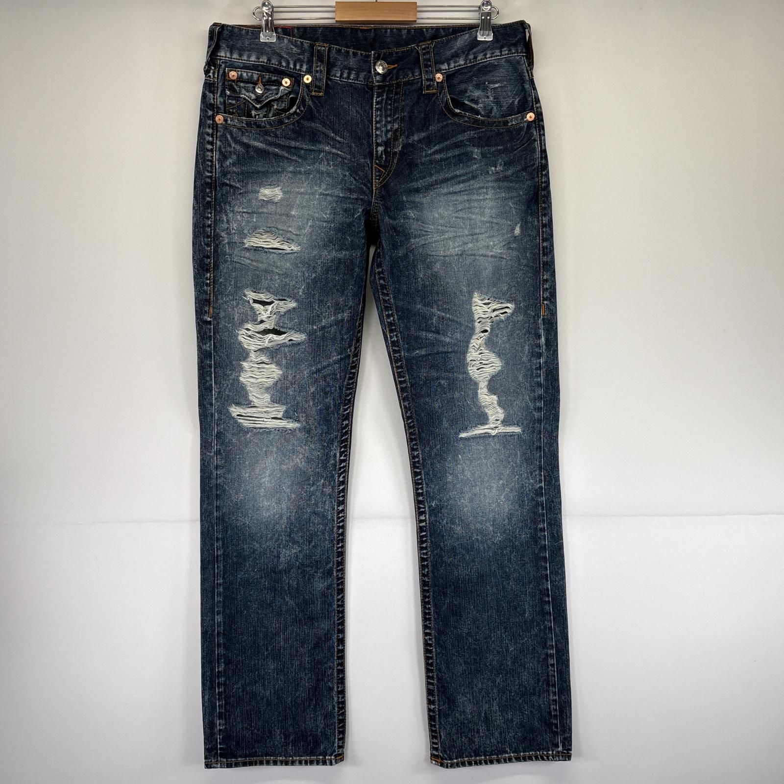 古着 トゥルーレリジョン TRUE RELIGION デニムパンツ ダメージ加工 5 