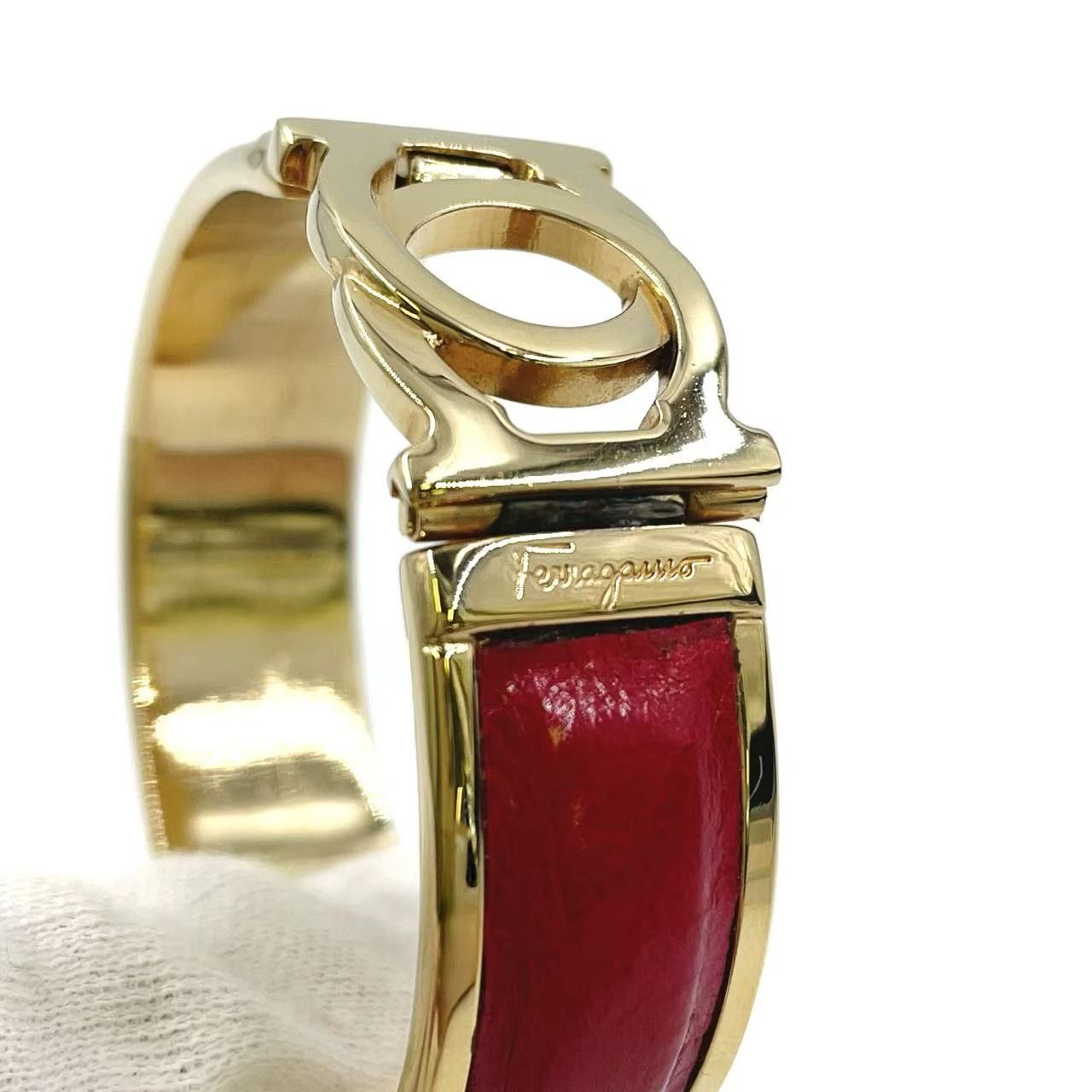 Salvatore Ferragamo ガンチーニ バングル ゴールド ブレス ガンチーニバングルブレスレット ゴールド ヴィンテージ