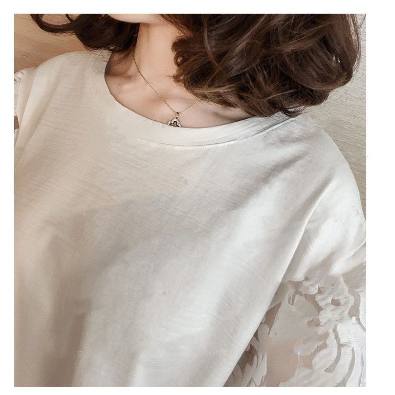 白 Tシャツ  レディース 夏 無地 半袖Tシャツ レース切り替えトップス パフスリーブ ブラウス おしゃれ 大きいサイズ 韓国風 大人 通勤  着痩せ 卒業式 白 Tシャツ レディース 夏 無地 半袖Tシャツ レース切り替え