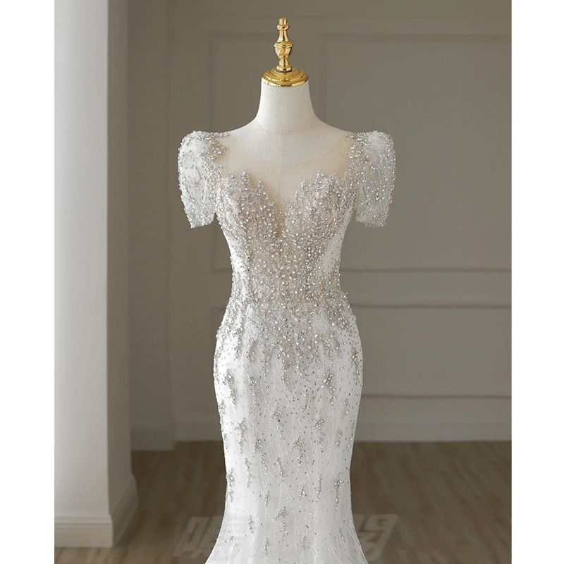 2025 フランス風 マーメイドドレス 白 気質花嫁用 主役級 ウェディング軽婚 !-利用不可文字-! XS～3XLWP 109