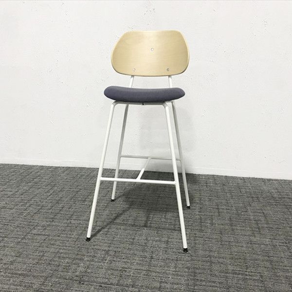 ハイチェア アミタ 座張りタイプ オカムラ ライト ダークブルー