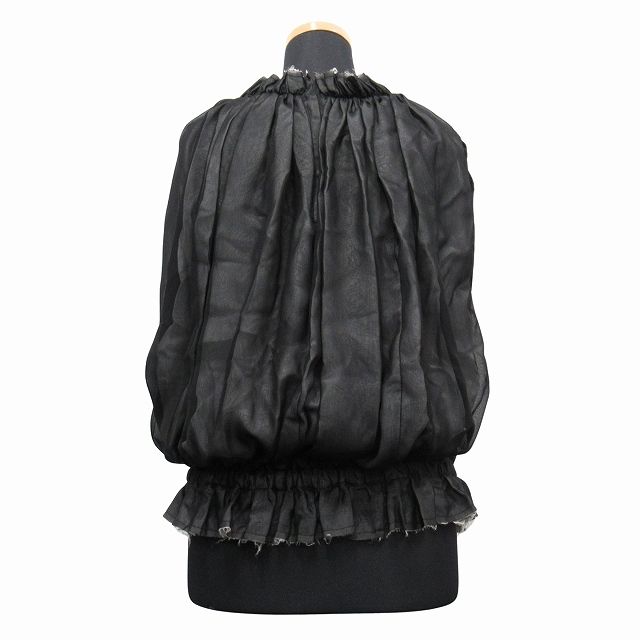 美品 23SS コムデギャルソン COMME des GARCONS シフォン ノースリーブ カットソー 切りっぱなし バックジップ AD2022 GK-B008 サイズS 美品 23SS コムデギャルソン COMME des GARCONS シフォン