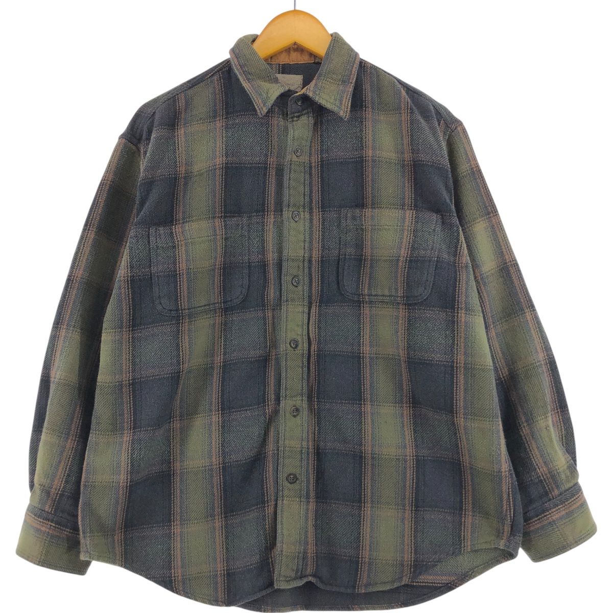 古着 90~00年代 セントジョンズベイ ST. JOHN'S BAY BRAWNY 長袖 フランネルチェックシャツ メンズL相当 ヴィンテージ/eaa523016