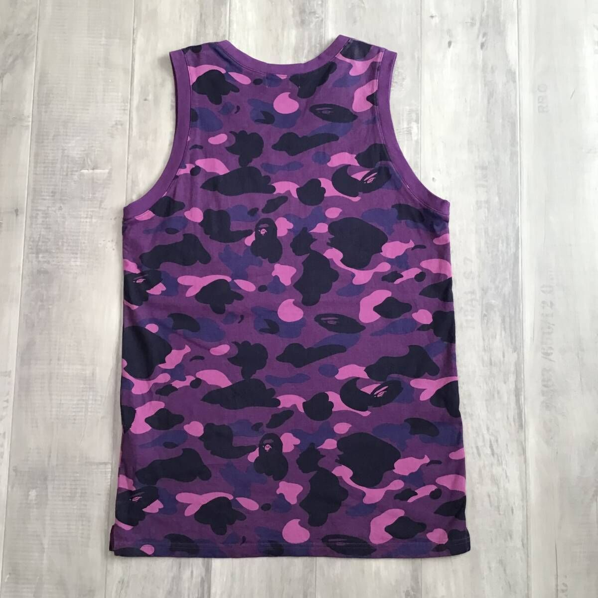 Purple camo カレッジロゴ タンクトップ Lサイズ a bathing ape BAPE 