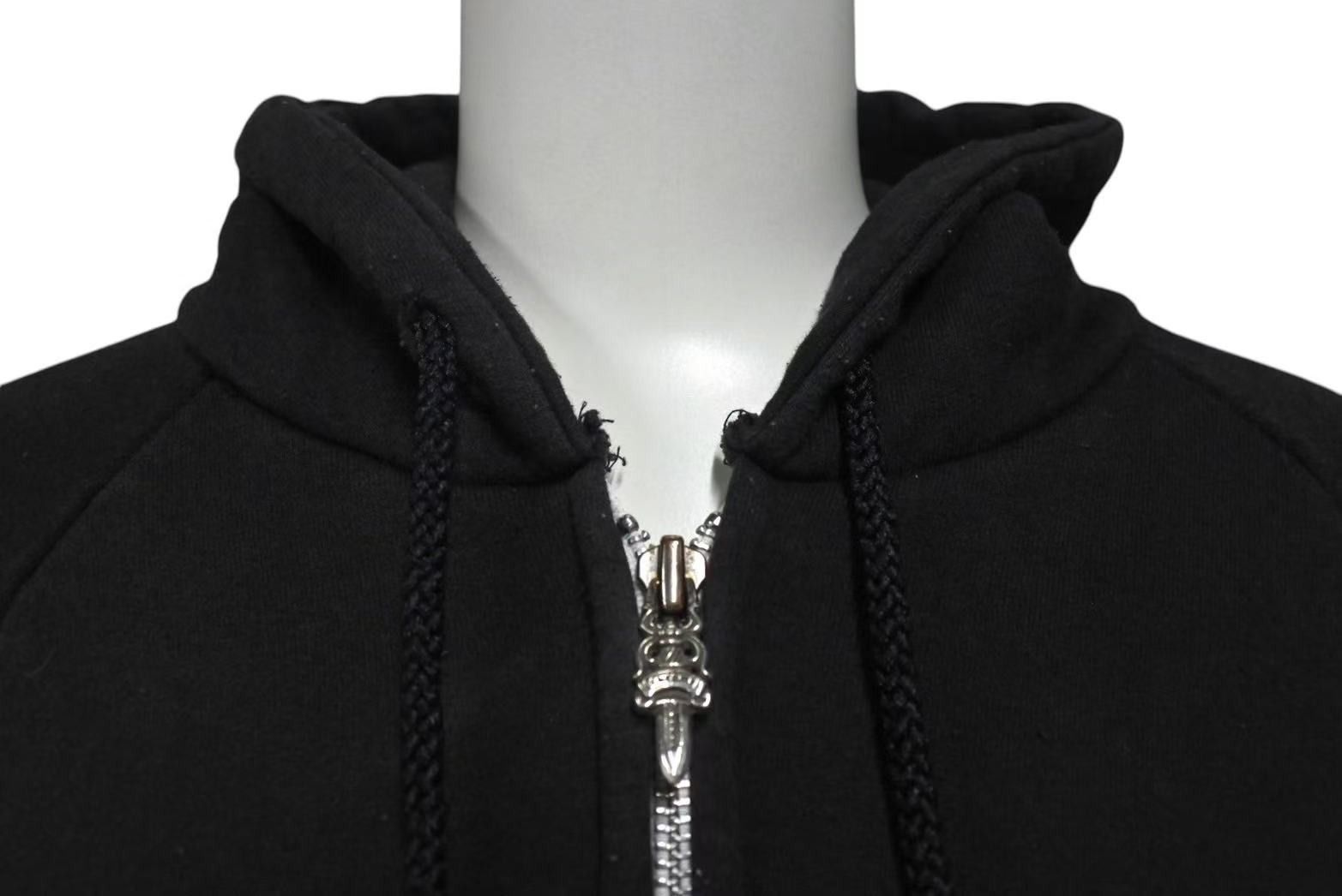 Chrome Hearts - CHROME HEARTS クロムハーツ ホースシュープリント ジップアップフーディー サーマル パーカー サイズS ブラック 美品 中古 4b000717 CHROME HEARTS クロムハーツ ホースシュープリント ジップアップ