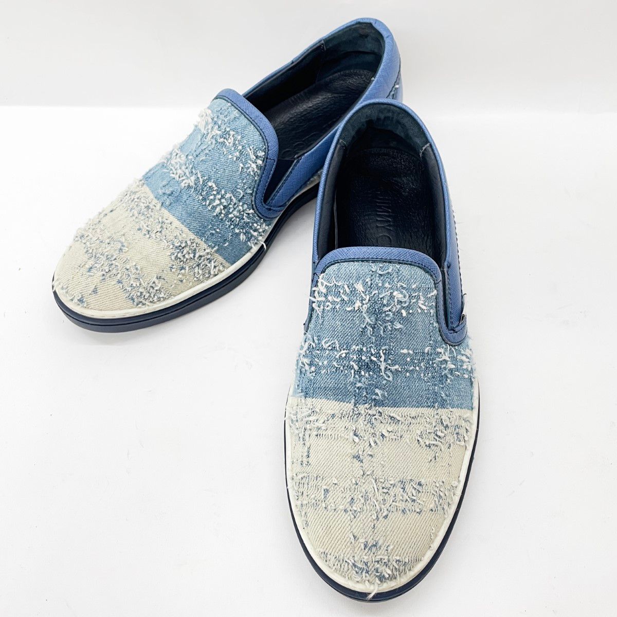 〇〇JIMMY CHOO ジミーチュウ メンズ スリッポン デニム サイズ42 ブルー
