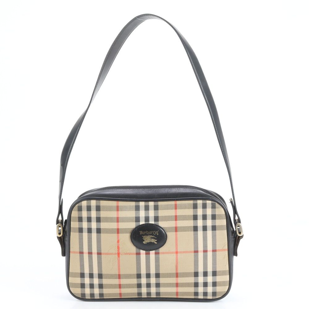 極美品 バーバリー ノバ チェック シャドーホース レザー ショルダー