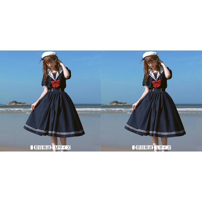 ☆ ネイビー ☆ セーラー ワンピース 半袖 セーラー服