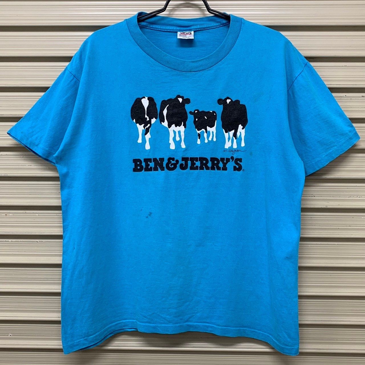 90s USA製 anvil アンビル 半袖Tシャツ BEN & JERRY'S アニマルT プリントT L 古着 古着屋 埼玉 ストリート オンライン 通販 アメカジ ビンテージ 2403825