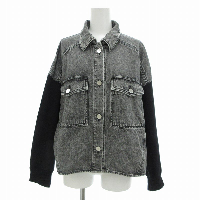 ダイアグラム Diagram ニットコンビデニムジャケット ブルゾン 黒系 |UO