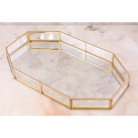 同色2個組 ミラーガラスジュエリートレー 収納ケース コスメ収納 トレイ 小物入れ 2703 NEXPOTALLINN_EU