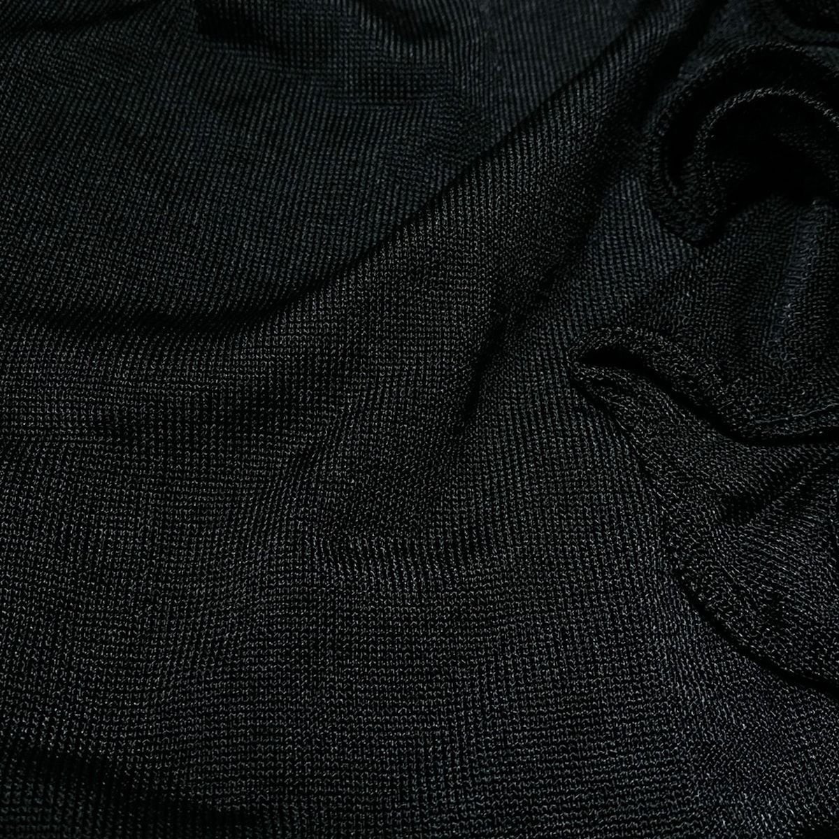  GUCCI グッチ 長袖カットソー サイズXS レディース - 148628.X 9255 黒 Vネック フリル シースルー 長袖 Tシャツ カットソー