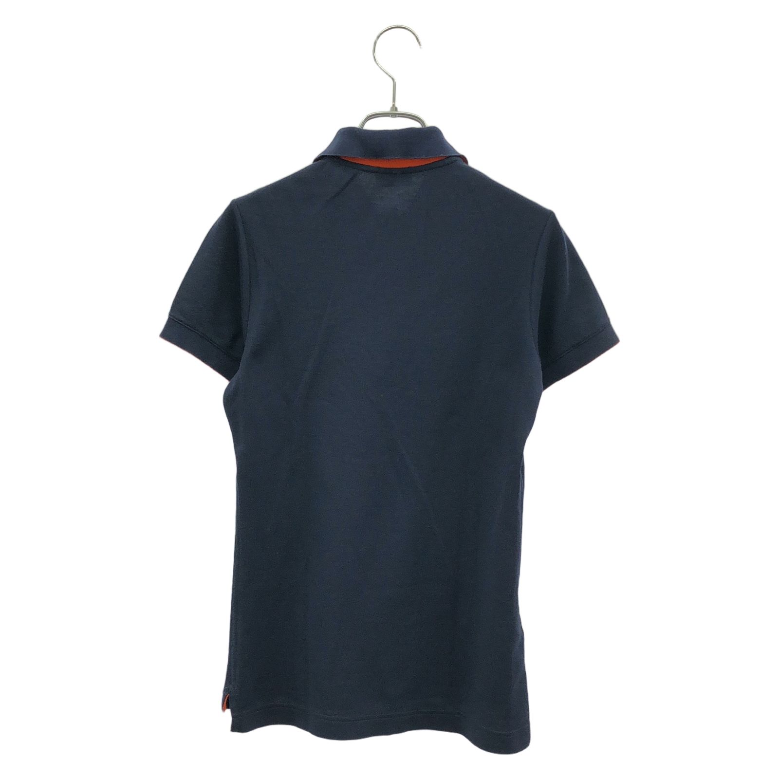 HERMES ネイビー ポロシャツ L HERMES エルメス ポロシャツ メンズ ポケット付 H刺しゅう ＃XL