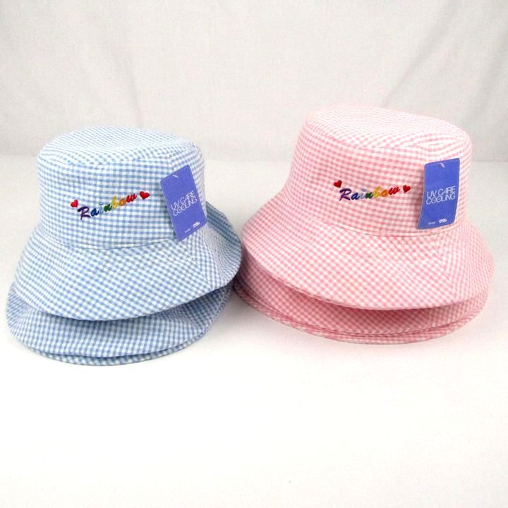 帽子 9点セット ハット ギンガムチェック ピンク ブルー 54-56cm UVケアクーリング まとめて 大量 キッズ 女の子用