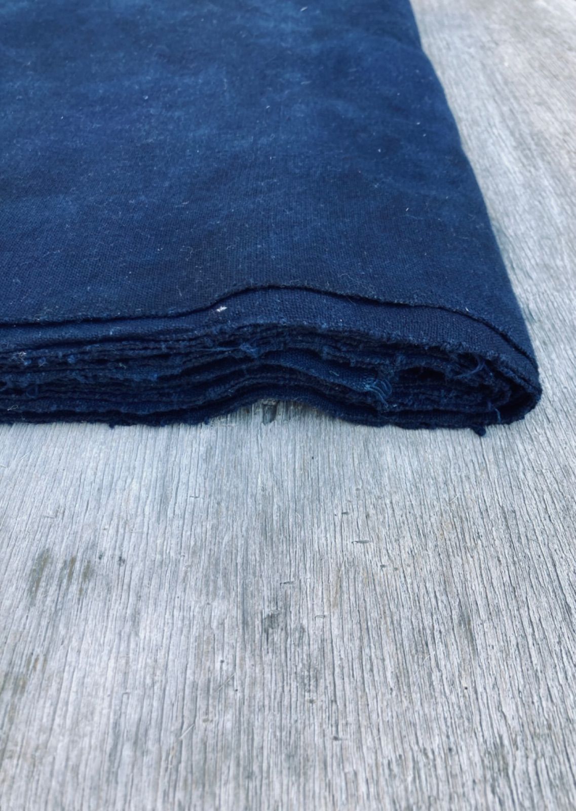 RFB−25 黒藍*7m反物 レンテン族布 手織りラオス布 素材/材料 生地/糸 