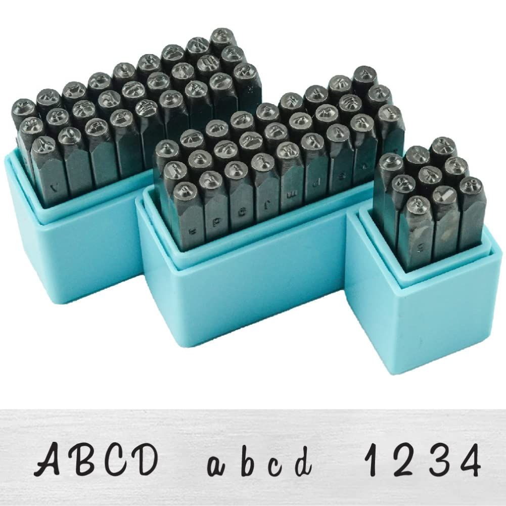 FUPUTWO] 打刻印セット アルファベット 数字 筆記体風 レザークラフト