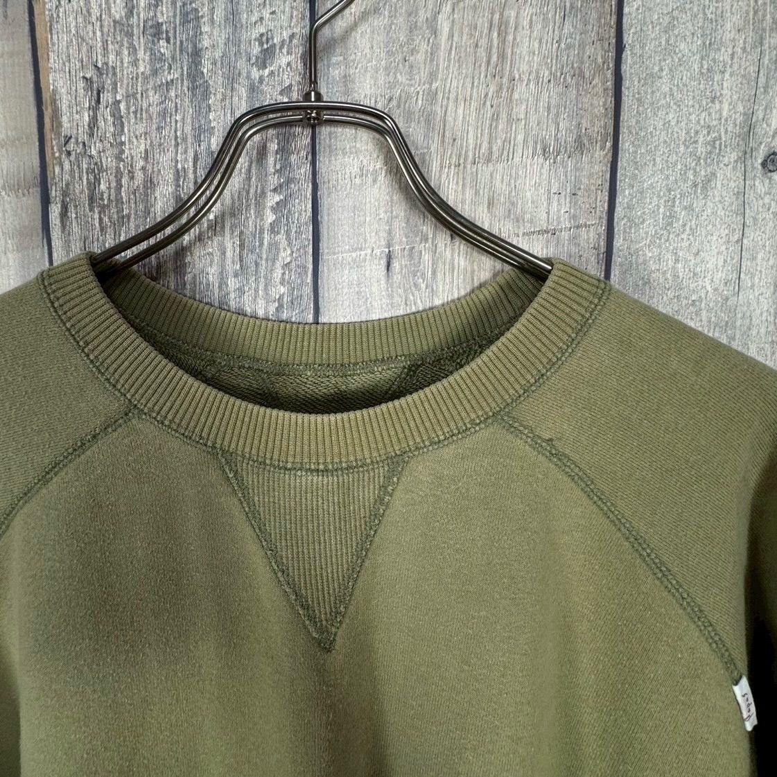 Papas 両V ラグラン スウェット Vガゼット 肉厚 レッド L OLD PAPAS 90s パパス 日本製 両面 Vガゼット 両V ラグラン スウェット