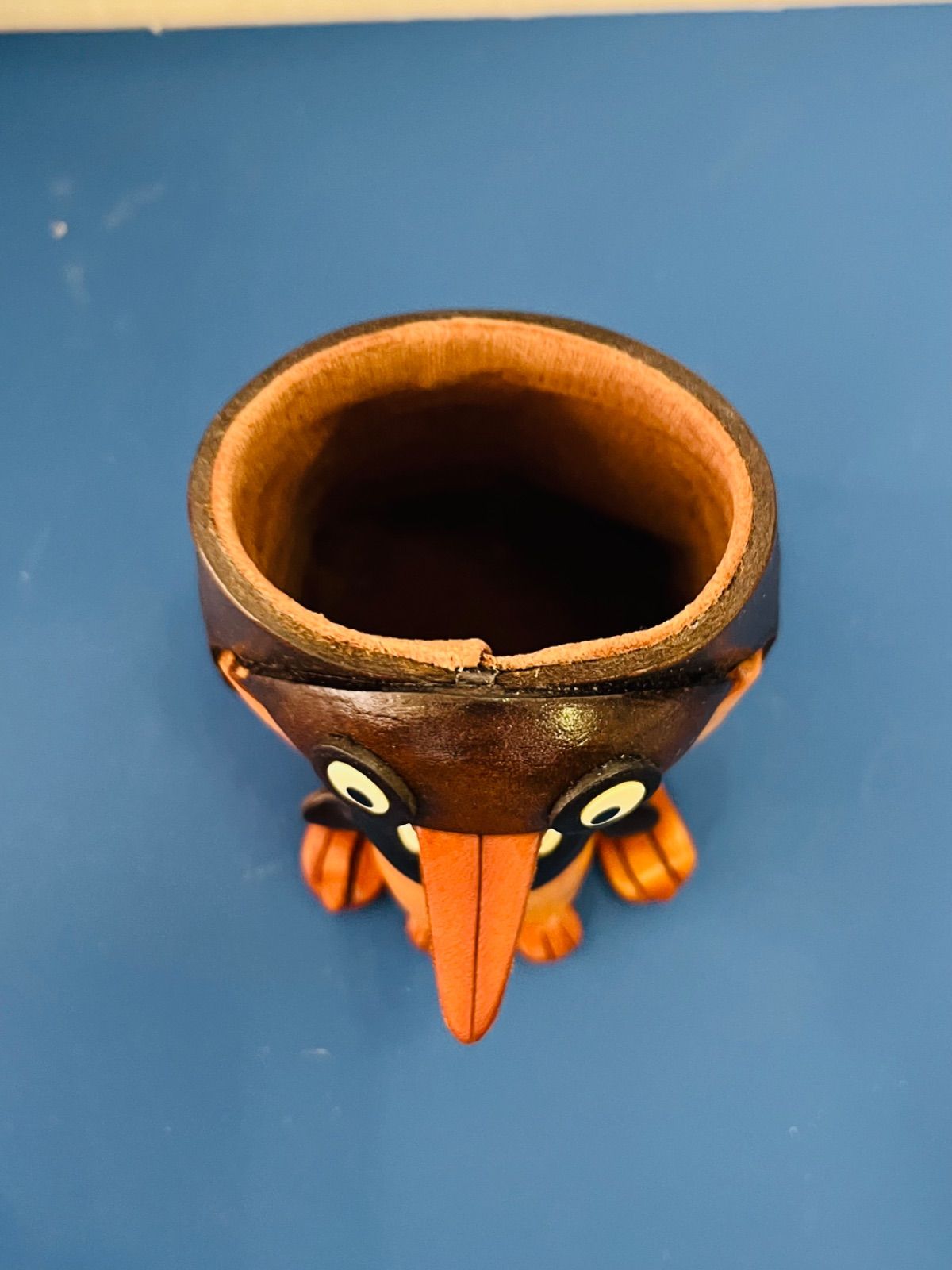 VANCA CRAFT バンカクラフト 本革製 メガネ 小物スタンド ペンギン VANCA バンカクラフト ペンギン親子のメガネスタンド レザー 小物入れ