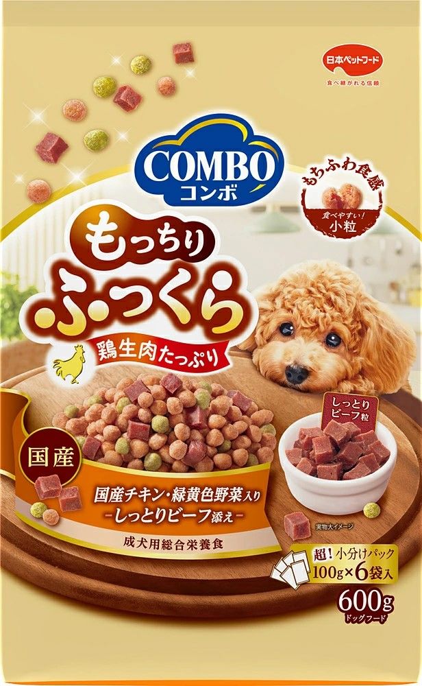 同梱不可 12個セット 日本ペットフード コンボ ドッグ もっちりふっくら 国産チキン しっとりビーフ添え 600 g