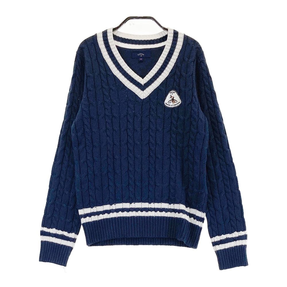 【美品】Callawayキャロウェイネイビー ニットセーター M サイズ：M CALLAWAY キャロウェイ 長袖ニットセーター ネイビー系