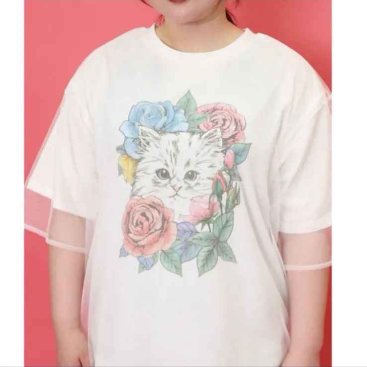 Scolar 花とネコちゃん柄
