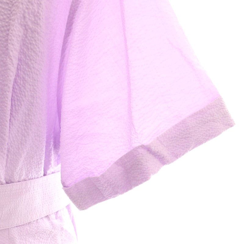 JUSGLITTY 5分袖シャツタックワンピース パープル 9/4発送】JUSGLITTY 5分袖シャツタックワンピース サイズ2