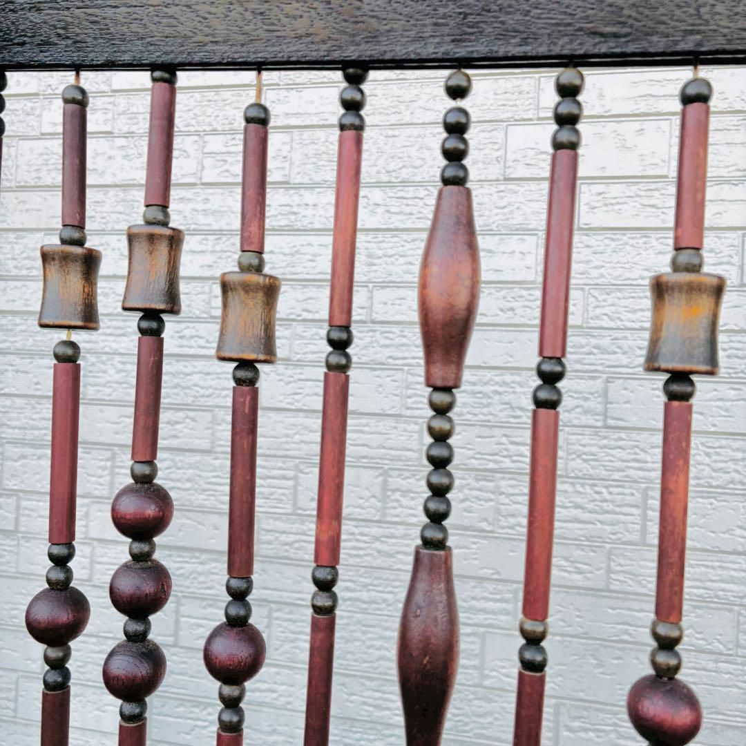 珠のれん ウッドビーズ のれん 暖簾 昭和レトロ NEXPOTALLINN_EU