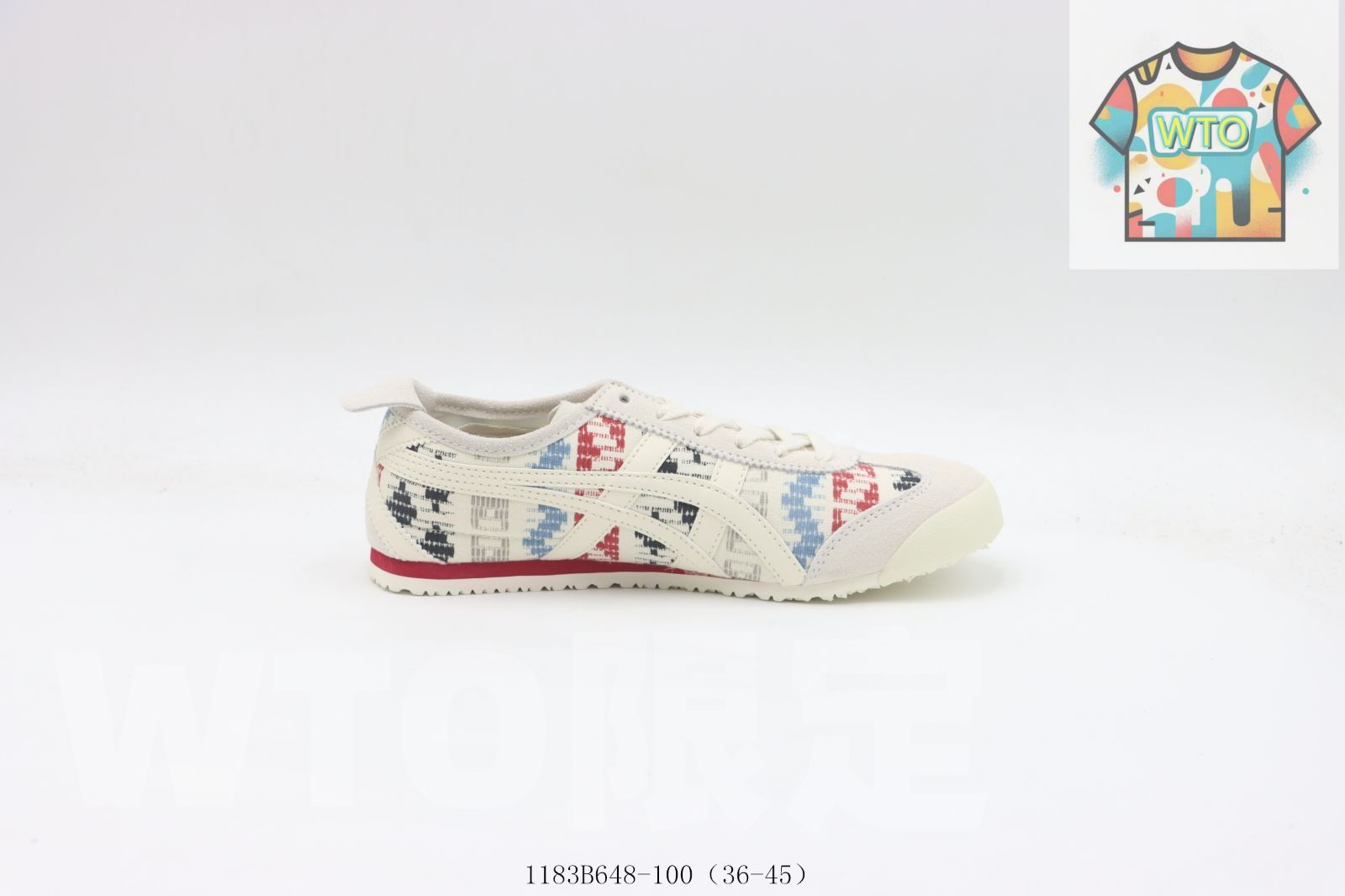 今日 アシックス スリップオン シューズ ホワイト - ブルー - レッド 1183B648 - 100-WTO輸入2