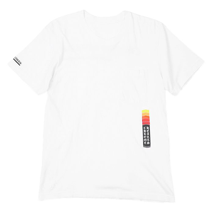 CHROME HEARTS クロムハーツ ポケットＴシャツ ショートスリーブ 半袖 シグネチャー ロゴ バック プリント クルーネック コットン100％ トップス メンズ サイズ M ホワイト マルチ 白 米国製 2212-304-0806