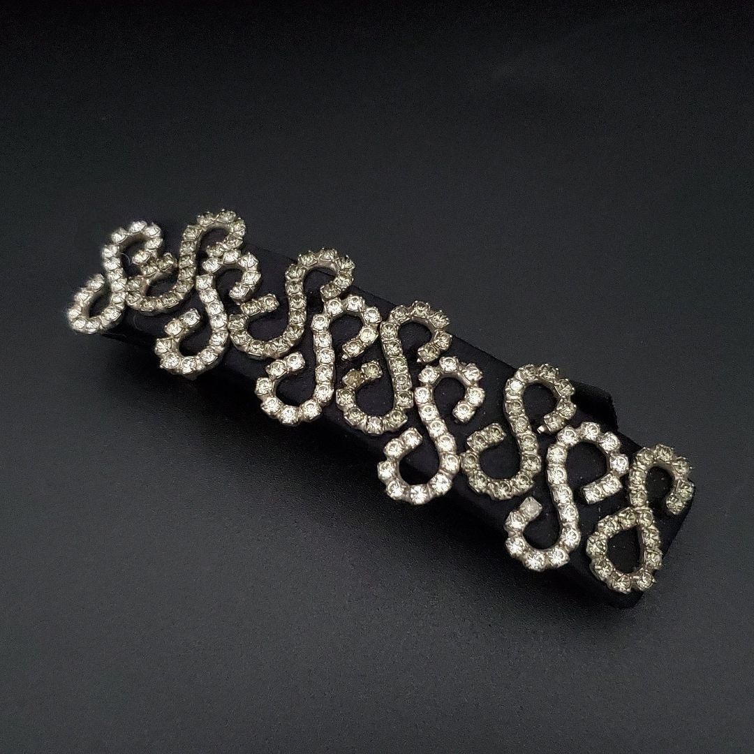 ALEXANDRE DE PARIS アレクサンドル ドゥ パリ バレッタ ラインストーン フランス製 黒