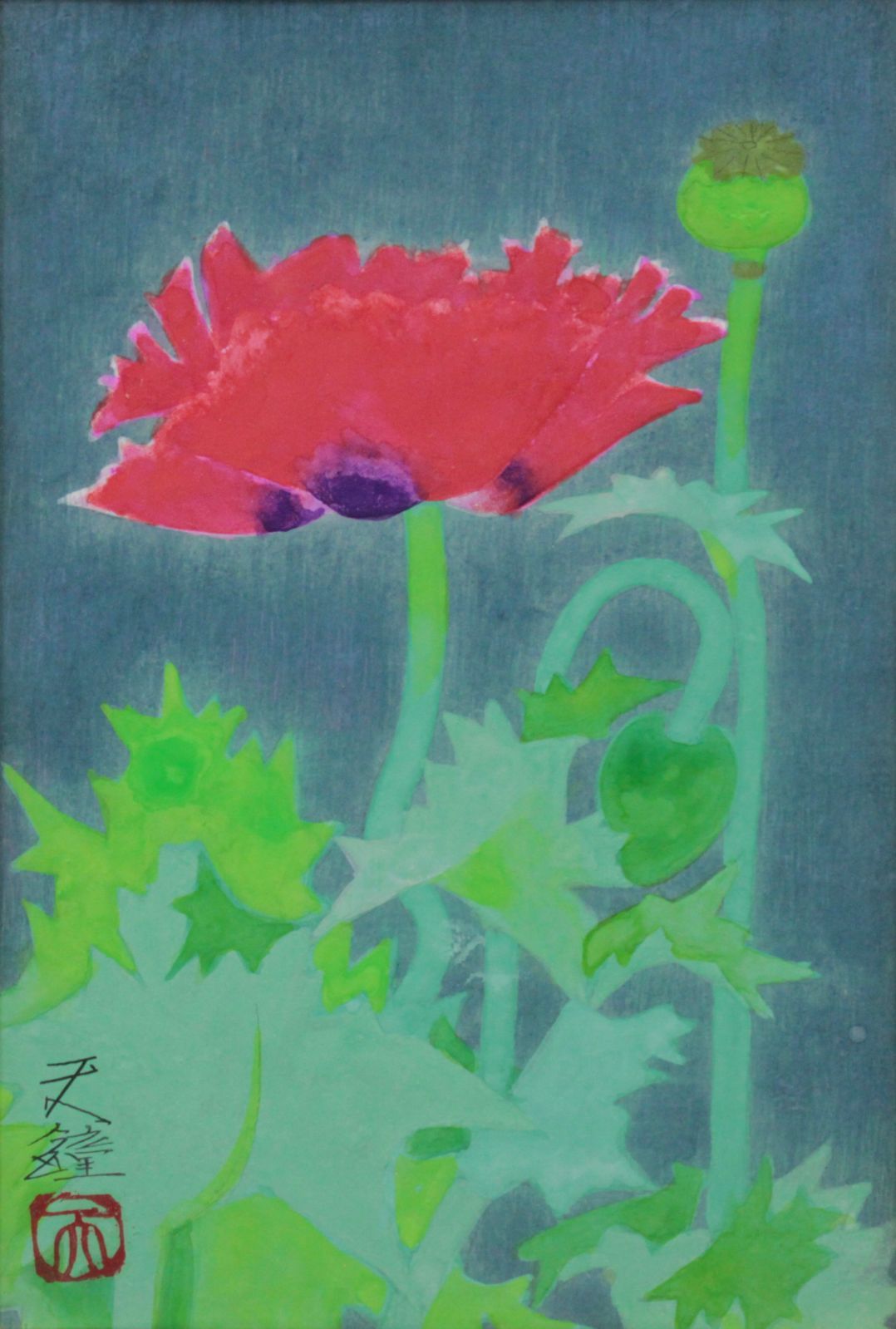 浅野天鐘 日本画『芥子』 絵画 浅野天鐘 日本画『芥子』 絵画 - メルカリ