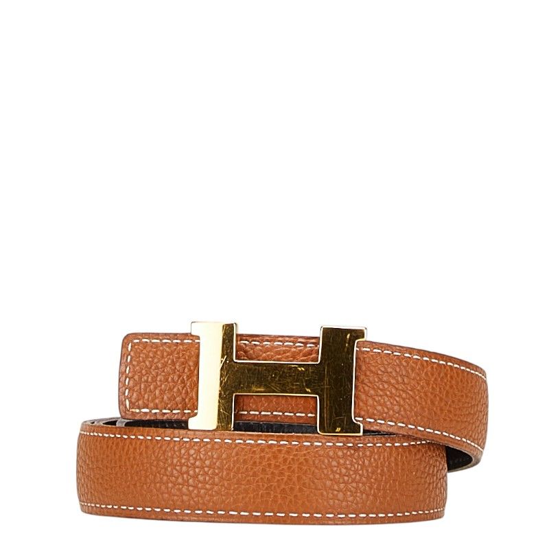 エルメス コンスタンスH リバーシブル ベルト サイズ 75 ブラウン ブラック トゴ ボックスカーフ レディース HERMES 1-0206116