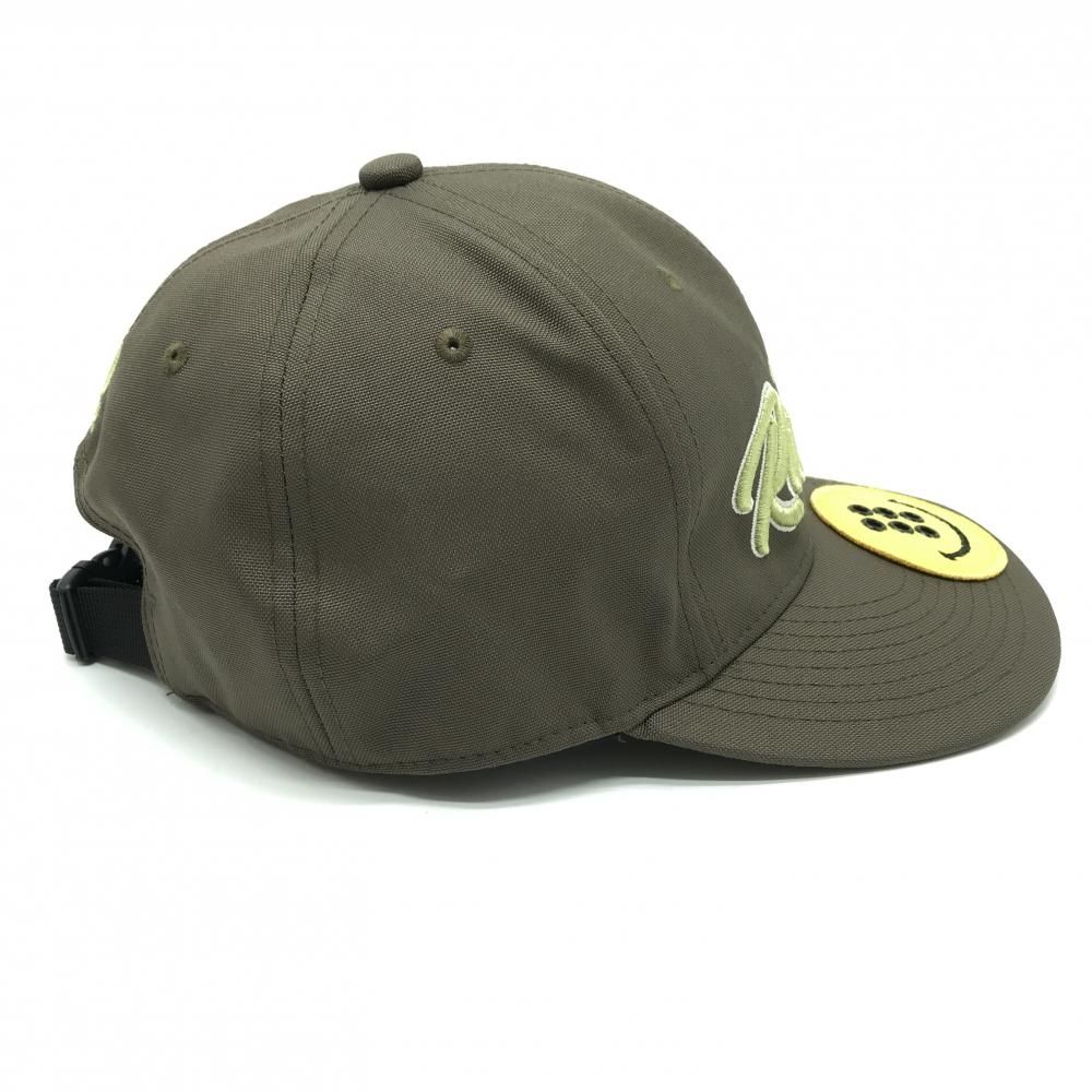 満足保障！ 超 ラッセルノ キャップ カーキ 立体ロゴ ニコちゃん風 CORDURA FABRIC F ゴルフウェア RUSSELUNO