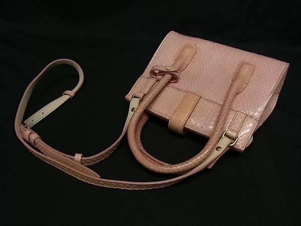 ■極上■本物■新品同様■ SONIA RYKIEL ソニアリキエル パイソン 2WAY ハンドバッグ ショルダー クロスボディ ピンク系 BN4331 □極上□本物□新品同様□ SONIA RYKIEL ソニアリキエル パイソン 2WAY