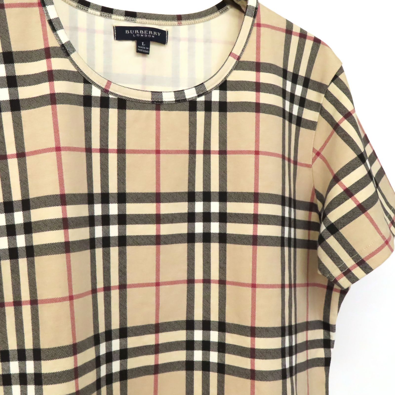 WG25544 美品 BURBERRY バーバリー 半袖 Tシャツ ノバチェック柄 丸首 
